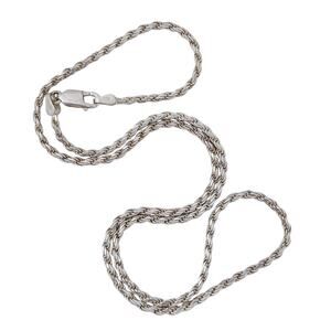 Estate Italy Sterling Silver 925 2.0mm Rope Link Chain Necklace 18"